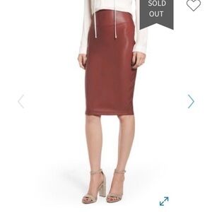 NWT SPANX Chic Brown Pencil Skirt Brick Color Size L